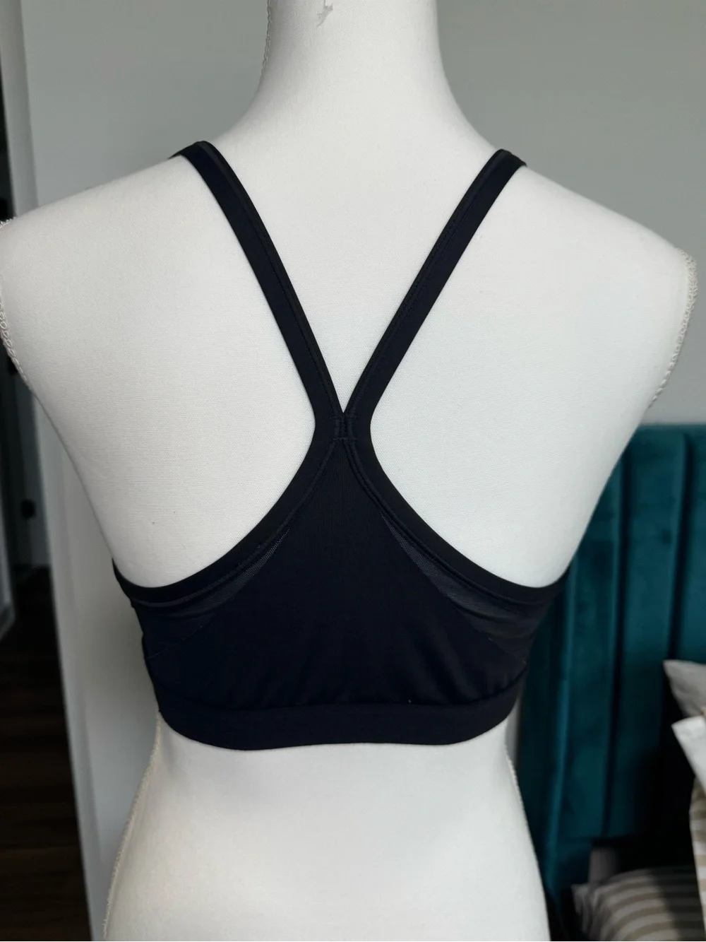 Nike Black Adjustable-Strap Sports Bra with Swoosh